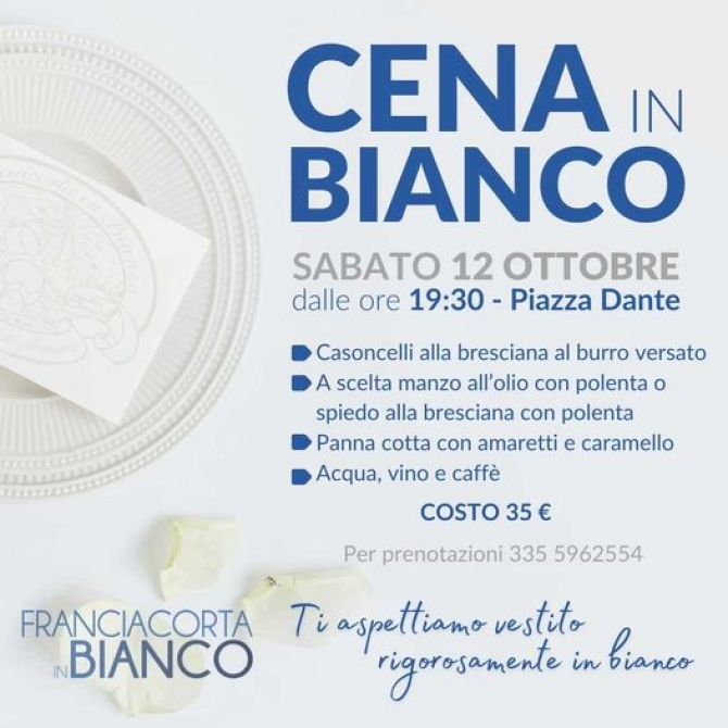 Cena in Bianco - Sabato 12 Ottobre